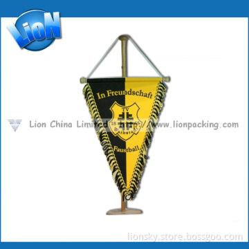 Triangle Double Side Satin Banner with Tassels